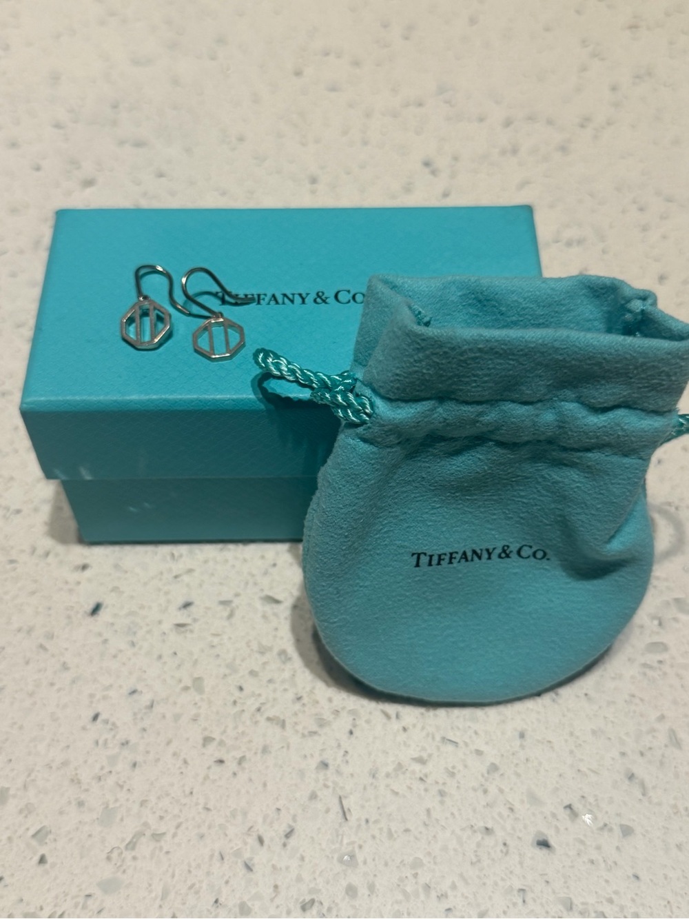 Tiffany & co. Paloma Picasso Sterling Silver Octagon Drop Earrings - Silver